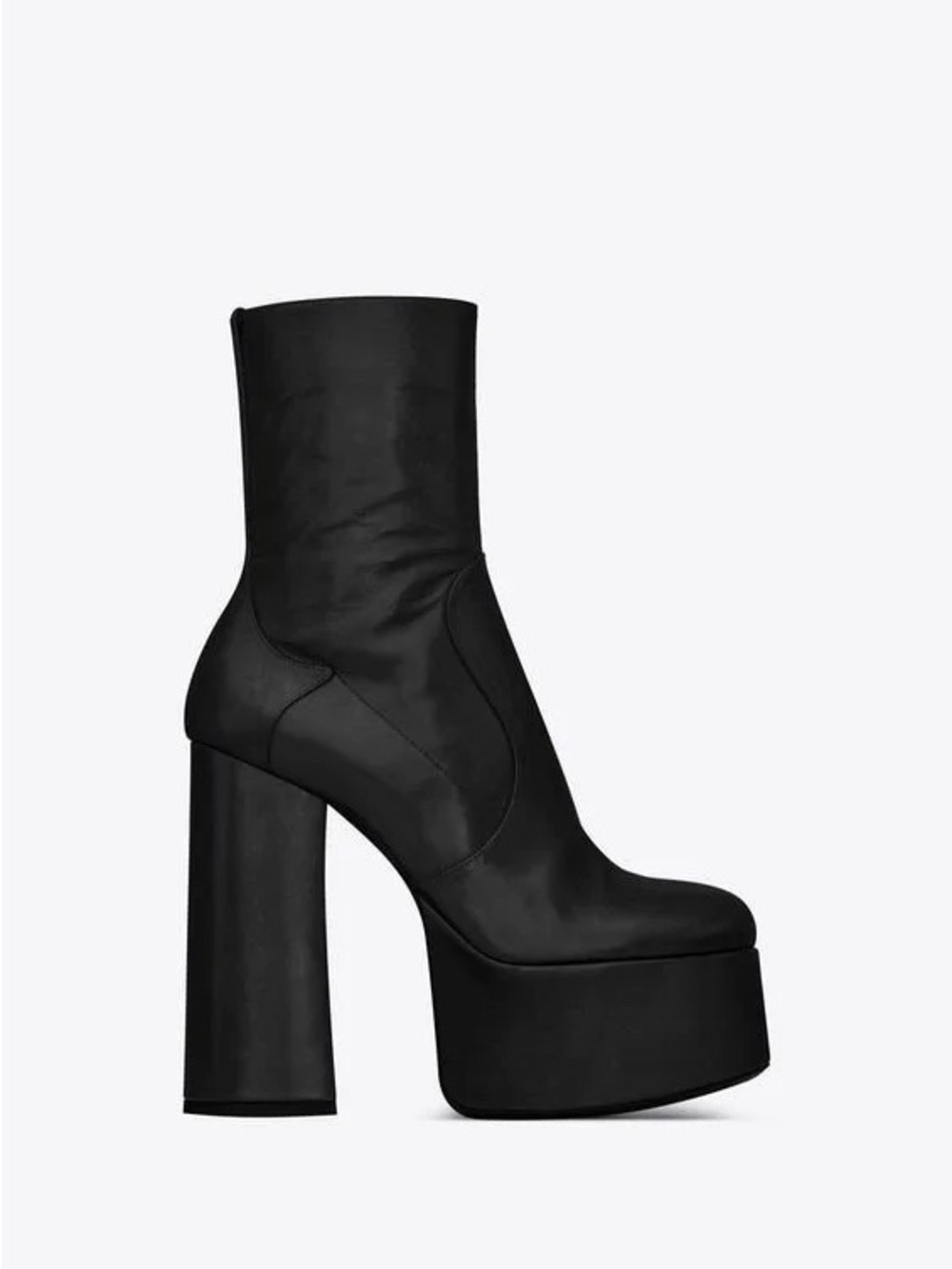 Saint Laurent Black Leather Heeled Boots